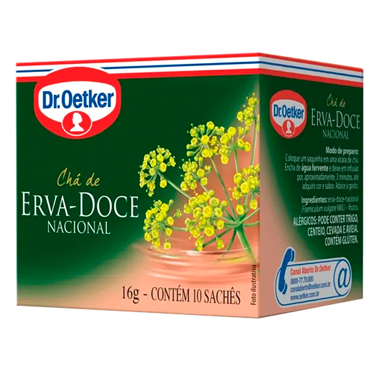 Ch&aacute; de Erva-Doce Nacional Dr. Oetker 16g C/10 Unidades