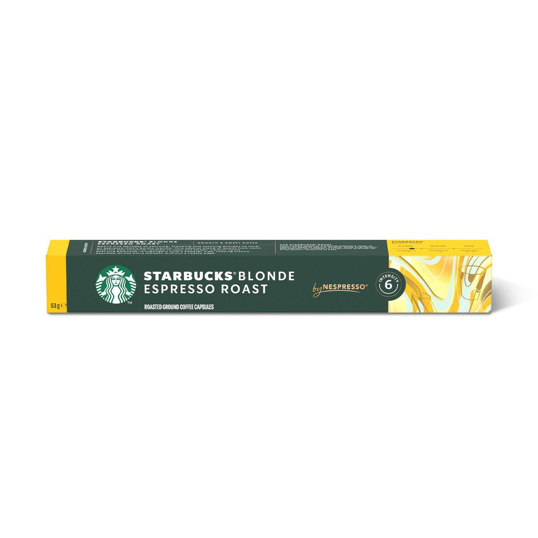 Caf&eacute; em C&aacute;psula Torrado e Mo&iacute;do Blonde Espresso Roast Starbucks Caixa 53g C/10 Unidades&nbsp;