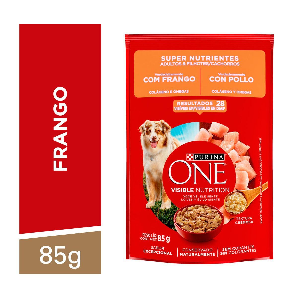 Alimento para C&atilde;es Adultos e Filhotes Frango Purina One Super Nutrientes Sach&ecirc; 85g&nbsp;