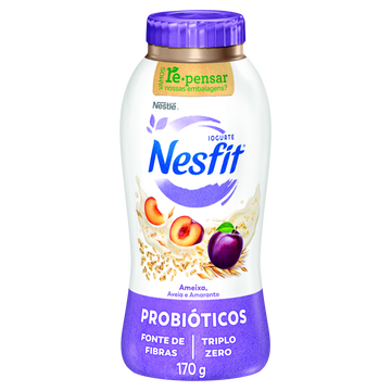 Iogurte Desnatado Ameixa, Aveia e Amaranto Zero Lactose Nesfit Nestlé Garrafa 170g