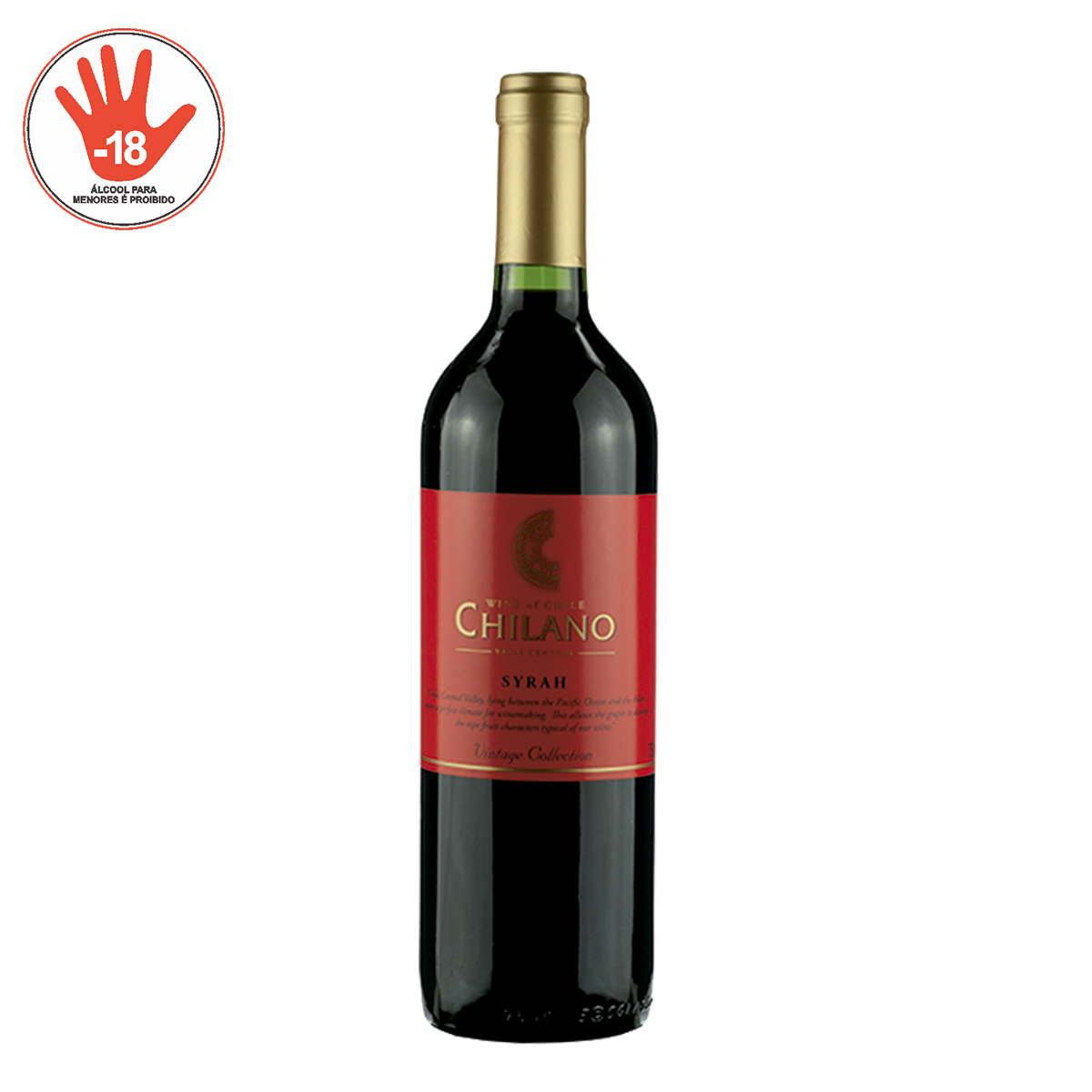 Vinho Tinto Syrah Chilano Garrafa 750ml
