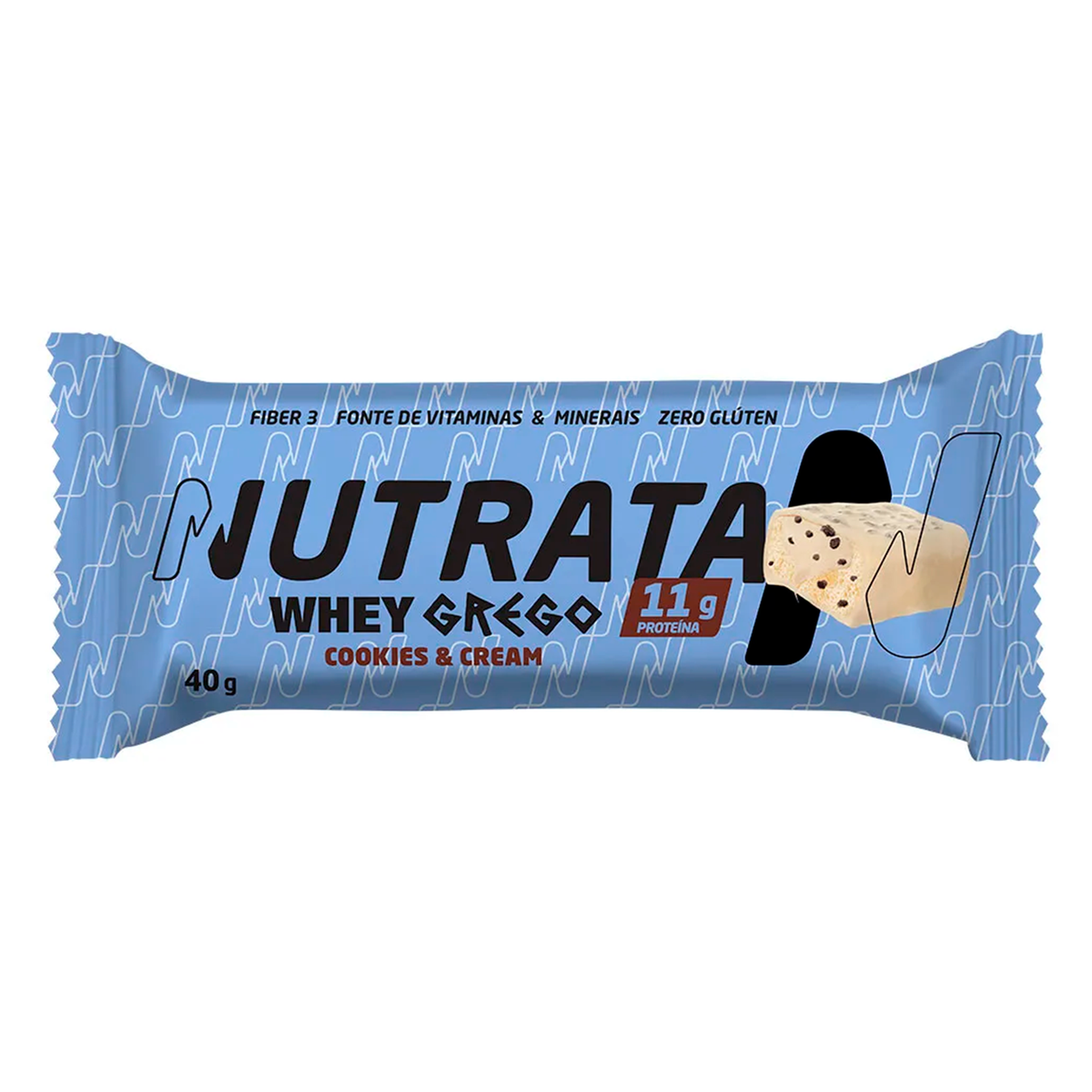 Barra de Proteína Cookies e Creme 11g Whey Grego Nutrata 40g