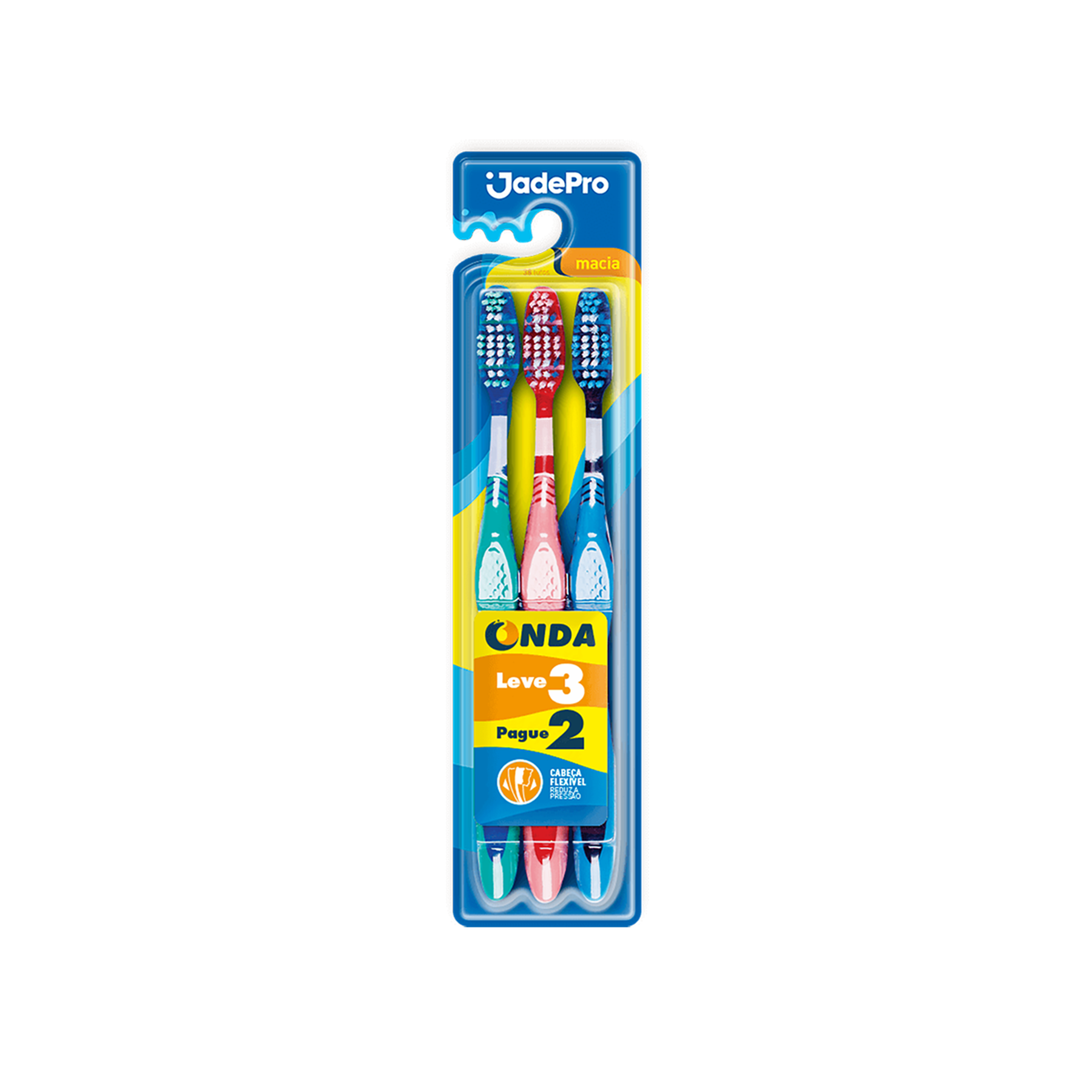 Escova Dental Jadefr Onda 819 Macia C/3 Unidades