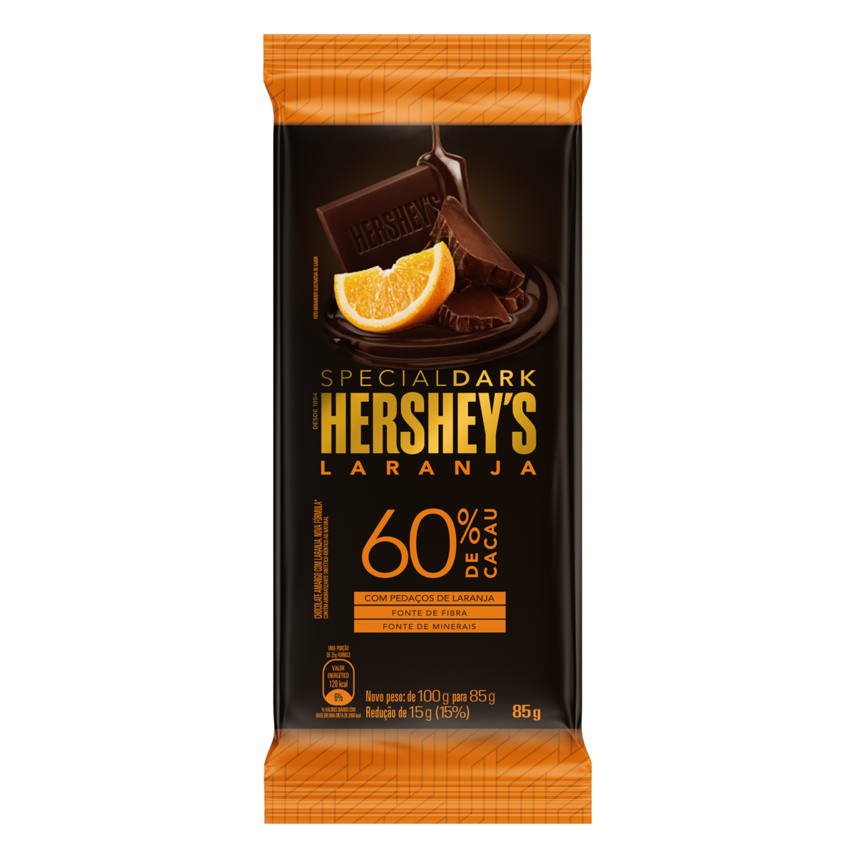 Chocolate Amargo 60% Cacau Laranja Hersheys Special Dark Pacote 85g