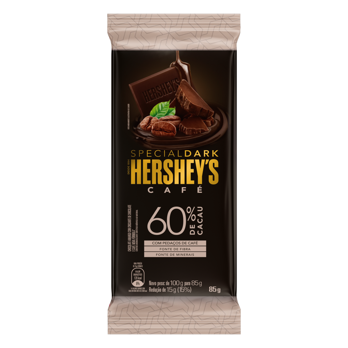 Chocolate Amargo 60% Cacau Café Hersheys Special Dark Pacote 85g