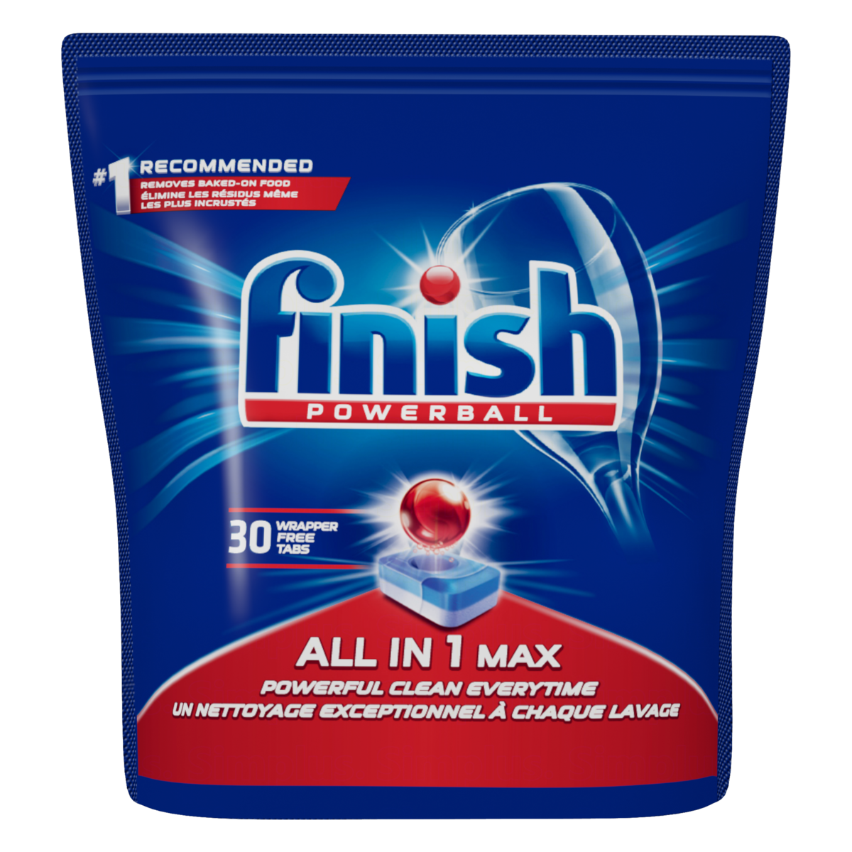 Detergente Tablete para Máquina de Lavar Louças Finish Powerball All In 1 Max Pouch 510g 30 Unidades
