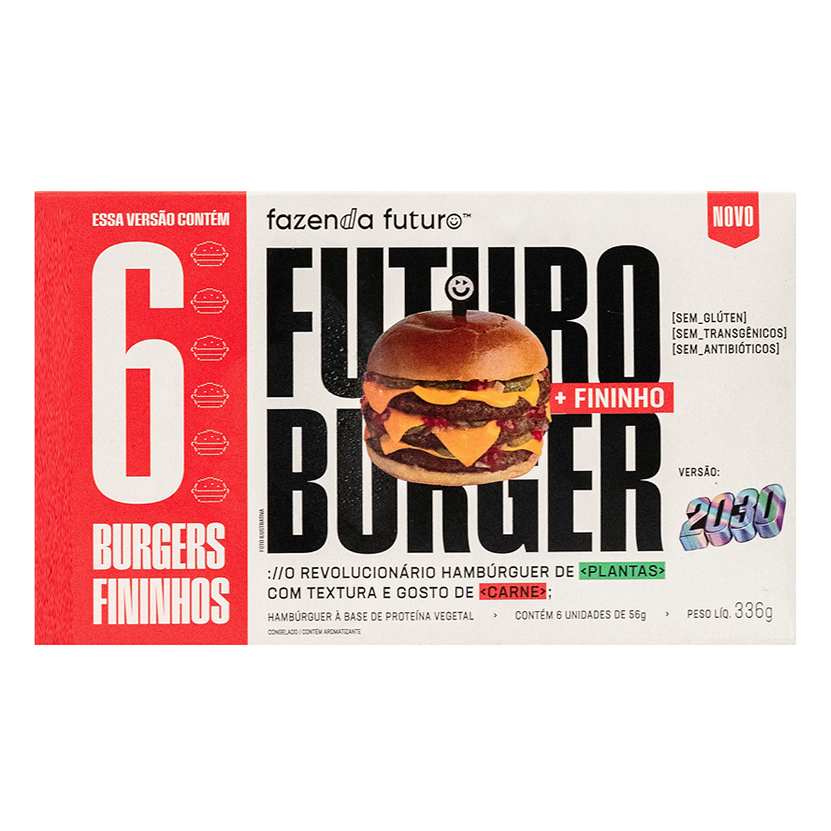 Hambúrguer Vegetal Fazenda Futuro Burger 2030 Caixa 336g 6 Un.