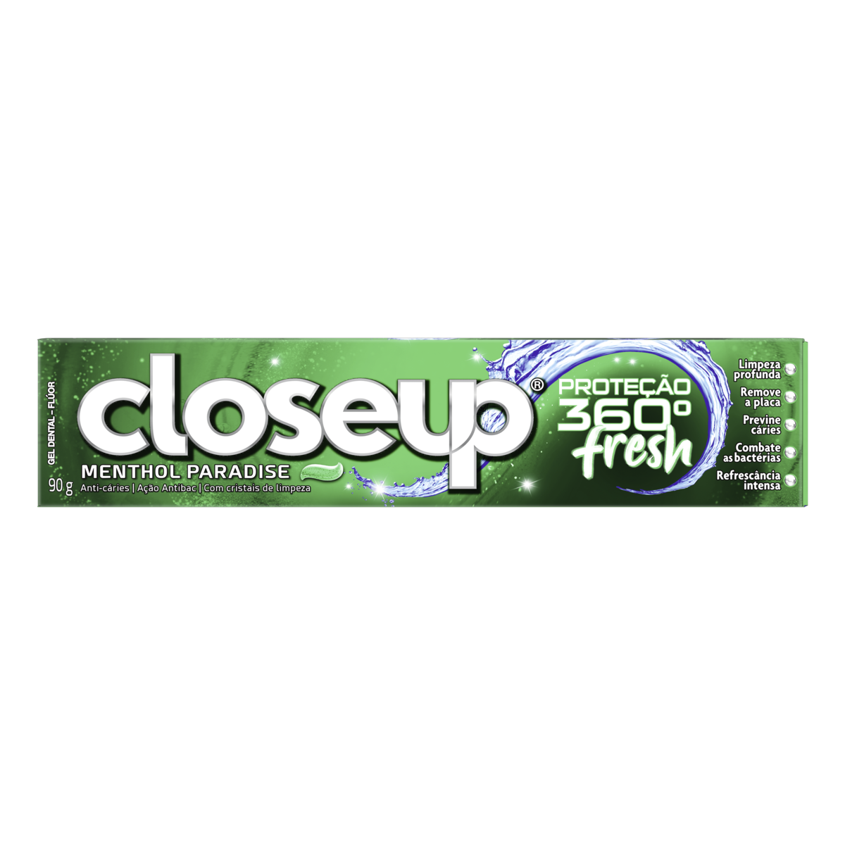 Gel Dental Menthol Paradise Closeup Proteção 360° Fresh Caixa 90g