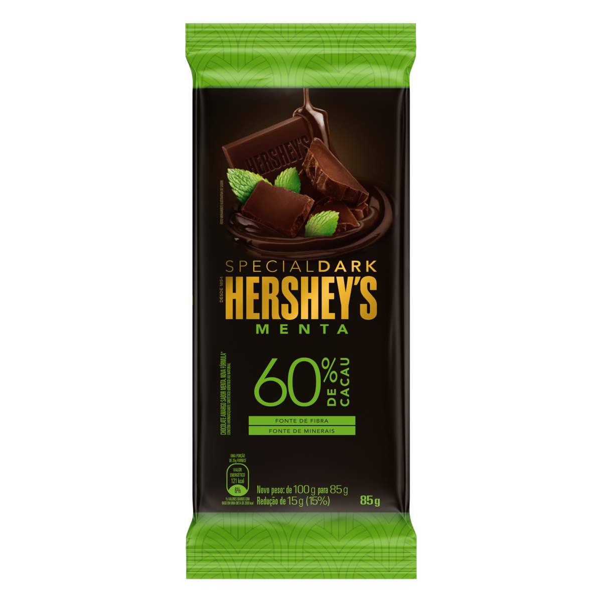 Chocolate Amargo 60% Cacau Menta Hersheys Special Dark Pacote 85g