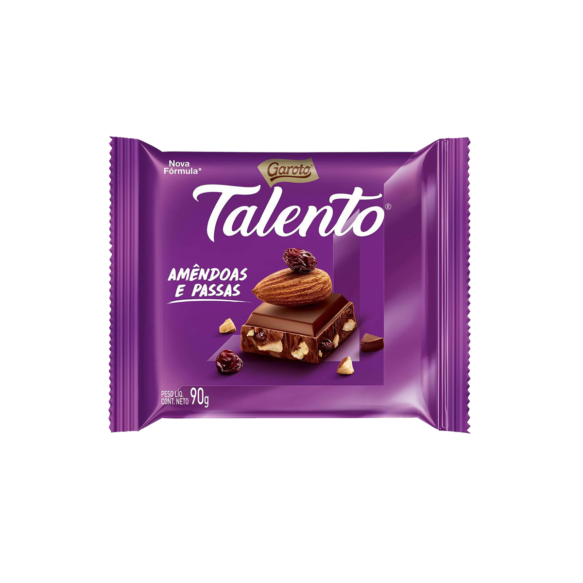 Chocolate Talento 90g, Amêndoas e Passas